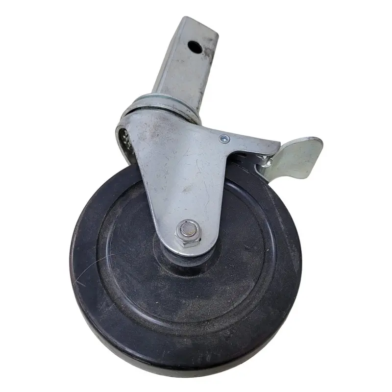 10-Inch Rubber Caster with 6-Inch Locking Wheel – Cart Accessory