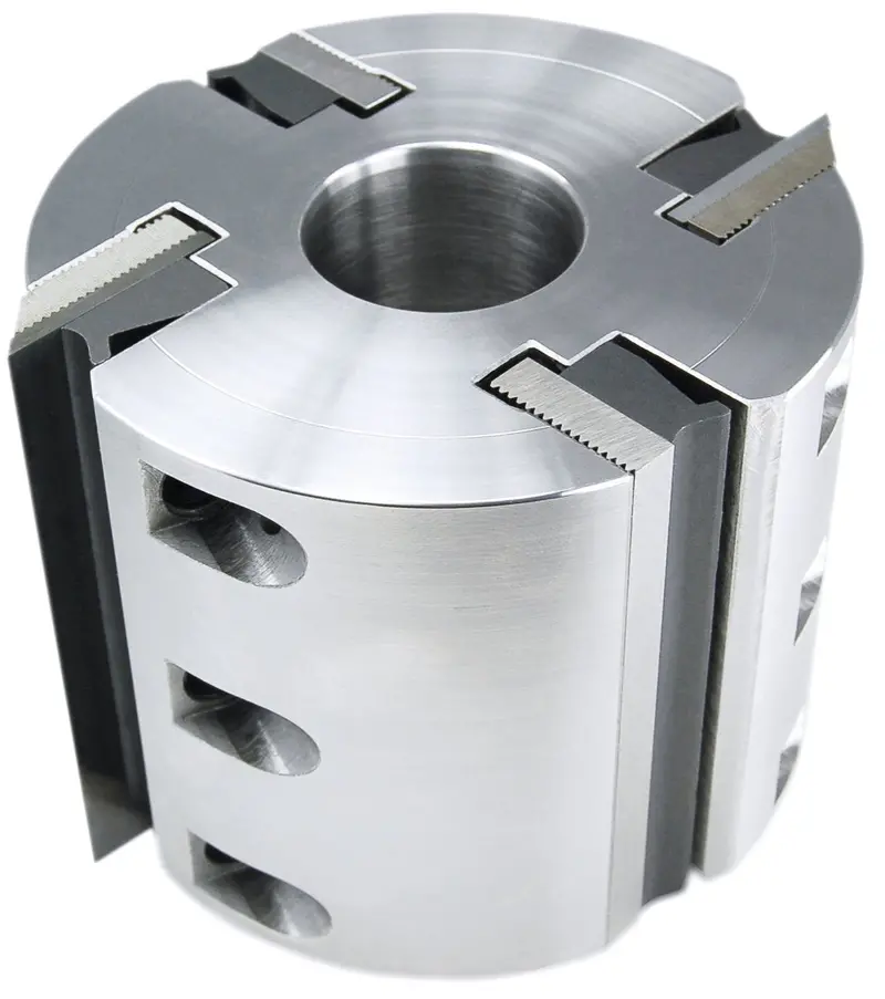 137mm OD × 180mm L Straight-Bore Dual-Hook 4-Knife Moulder Cutterhead