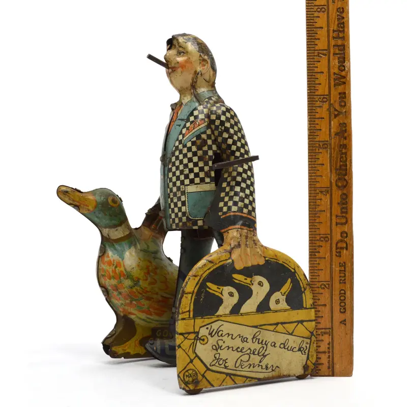 1930s Marx Tin Toy: “Joe Penner & His Duck” Mechanical Walker with ‘Goo-Goo’ Sound