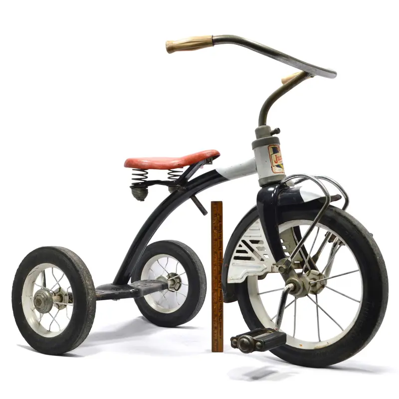 1950s AMF Junior Toy Corp. Black and Red Vintage Tricycle