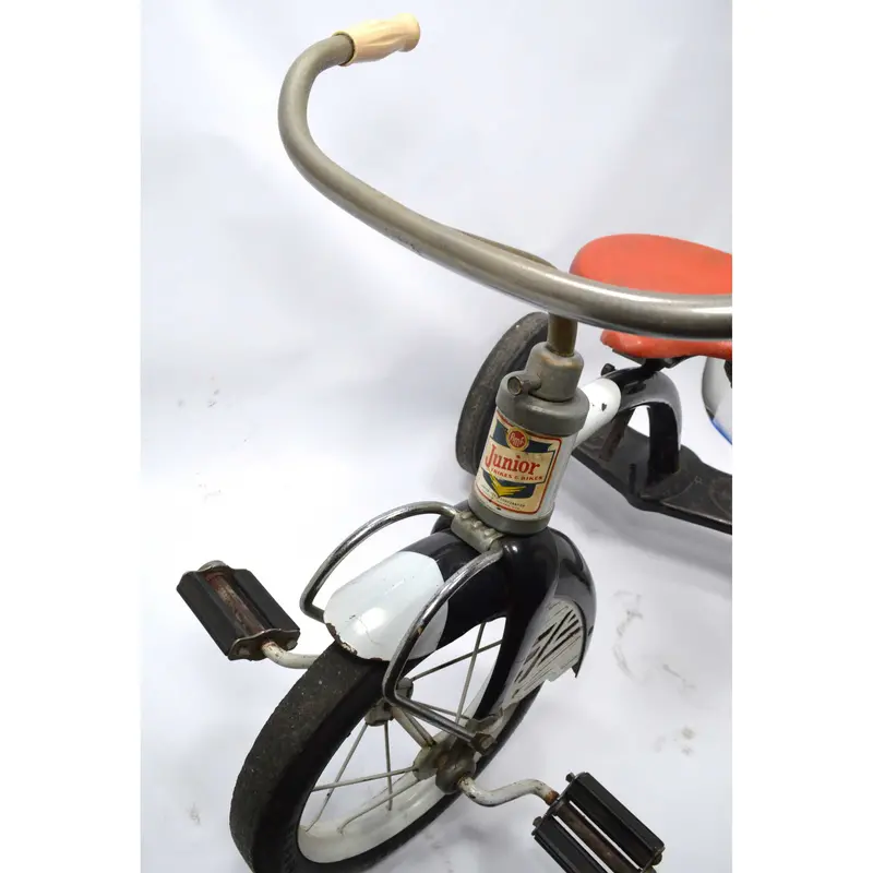 1950s AMF Junior Toy Corp. Black and Red Vintage Tricycle