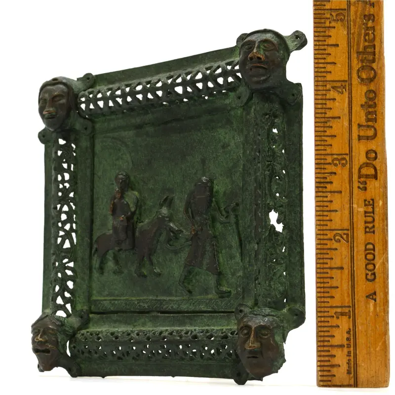 1950s Bronze Bas-Relief – San Zeno Basilica Reproduction, Third in Triptych Set
