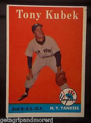 1958 Topps Tony Kubek #393 Baseball Card – Yankees Rookie, Very Good Grade