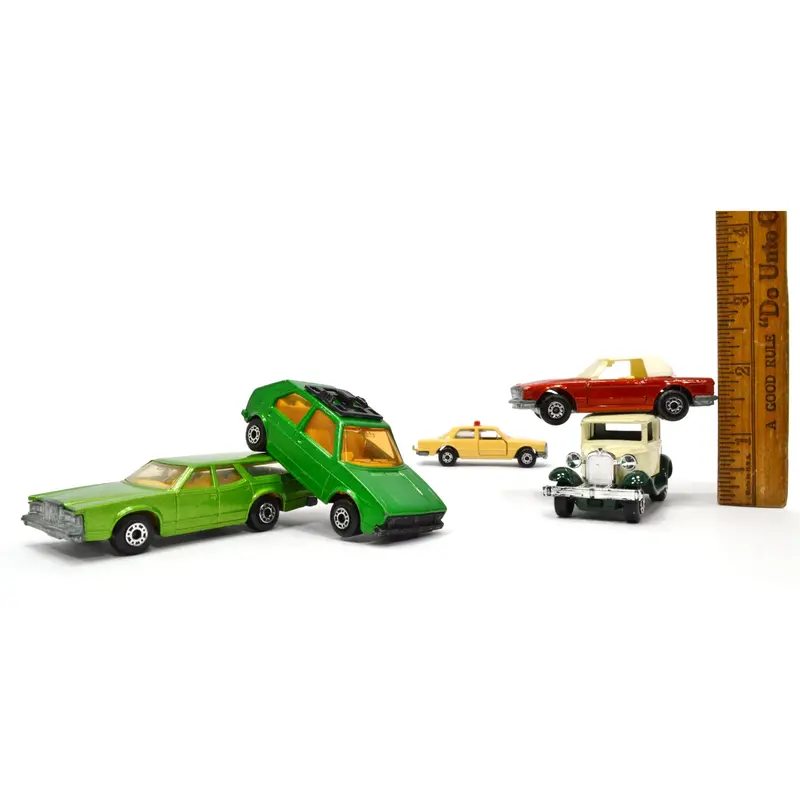 1970s Matchbox Superfast Diecast Cars – 5-Piece Lot Featuring Mercedes, Ford & VW
