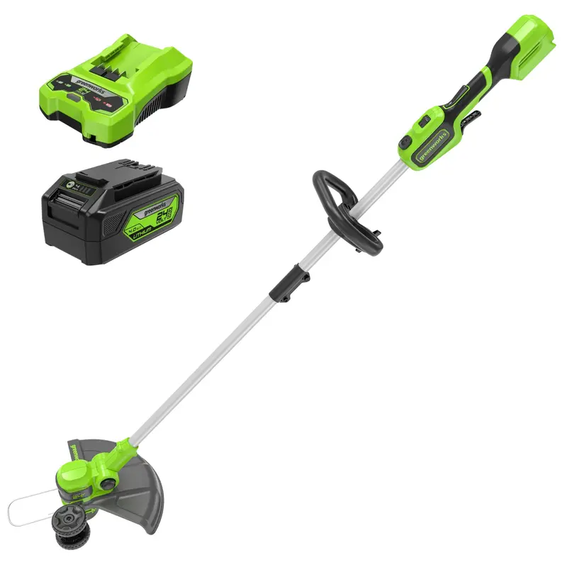 24V 13-Inch Cordless String Trimmer Kit with 4.0Ah Battery & Charger