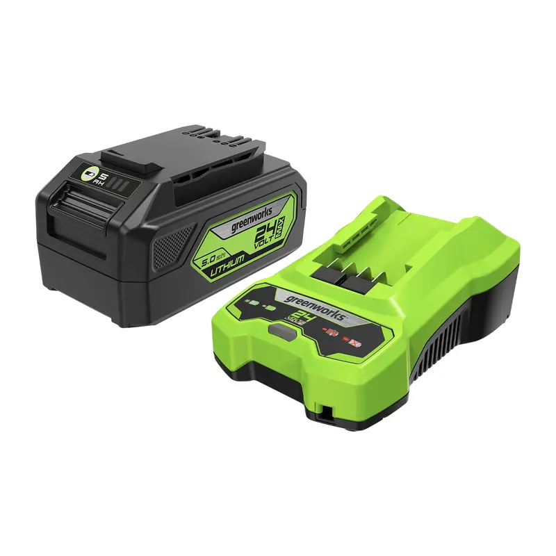 24V 5.0Ah Rechargeable Lithium-Ion Battery with USB-C Charging Kit