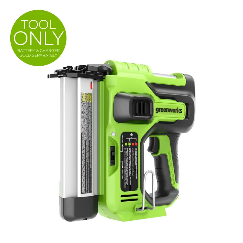 24V Brushless Brad Nailer – 18-Gauge, No-Hose Convenience (Bare Tool)