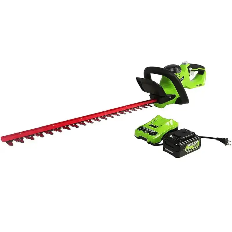 24V Cordless 22-Inch Hedge Trimmer with 4.0Ah Battery and Fast Charger