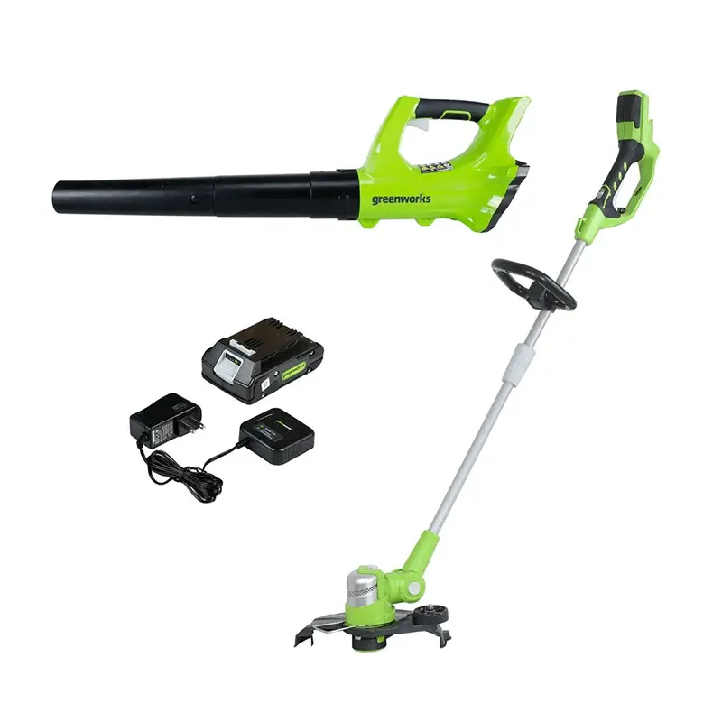 24V String Trimmer + Jet Blower Combo – 100 MPH / 330 CFM, Includes 2.0Ah Battery & Charger