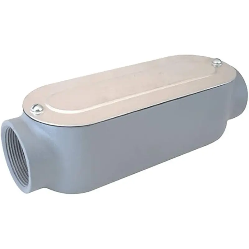 3/4″ Aluminum T-Type Conduit Body with Cover and Neoprene Gasket – Open-Box