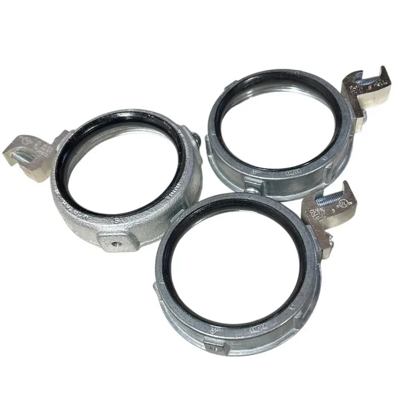 3-Piece Lot of Insulated 3-Inch Metal Grounding Bushings – Various Brands (Screws Not Included)