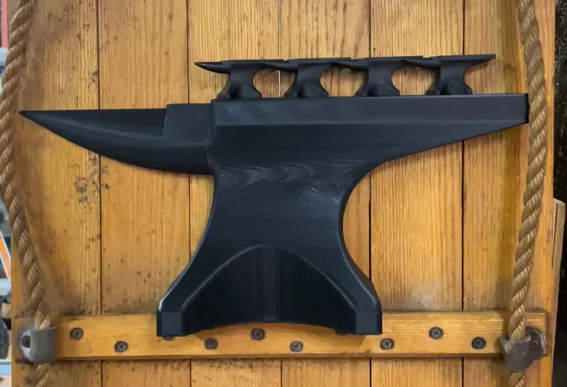 3D-Printed Anvil-Shaped Wall-Mount Shelf — Industrial-Chic Floating Storage Solution
