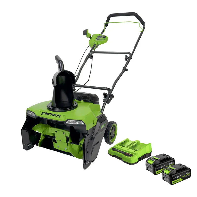 48V Dual-Battery 20-Inch Brushless Snow Thrower with Charger Kit