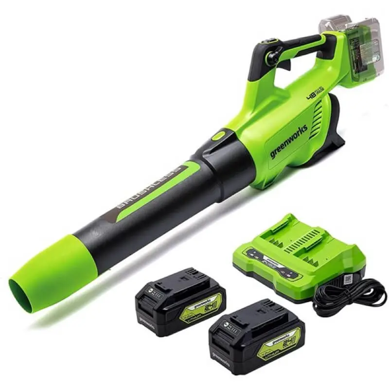48V High-Performance Leaf Blower (140 MPH / 585 CFM) – Dual 4.0Ah Batteries & Dual-Port Charger Included (Model BL48L4410)