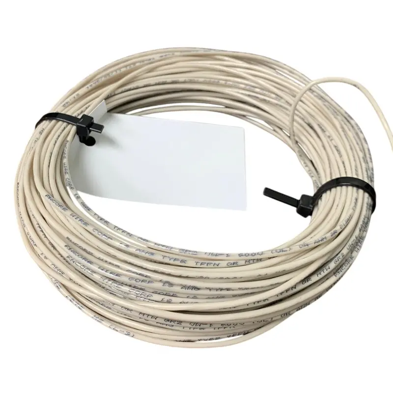 60-Foot Roll of White 18 AWG THHN/THWN Stranded Copper Wire by Encore – Open Box