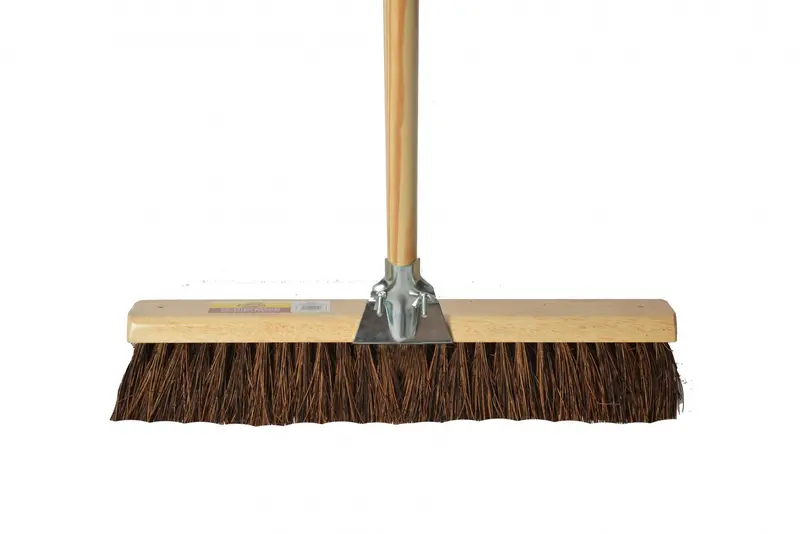 60-Inch Metal-Brace Push Broom with Grey Polypropylene Bristles