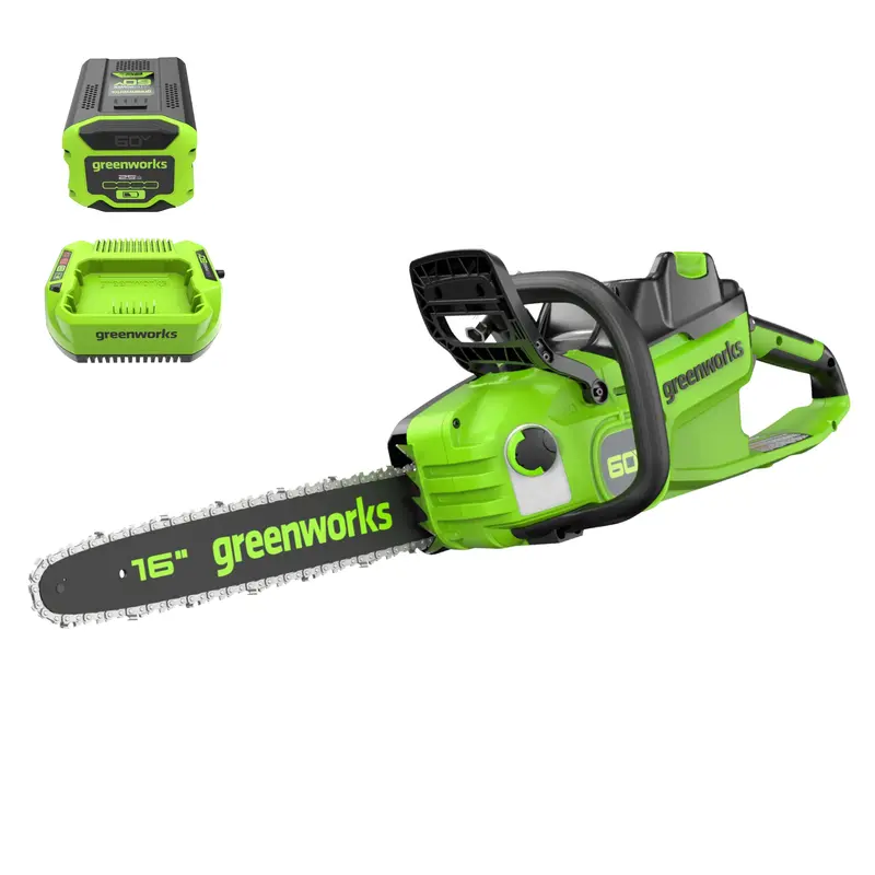 60V 16-Inch Brushless Chainsaw – 1.5kW Motor with 2.5Ah Battery & 3A Charger