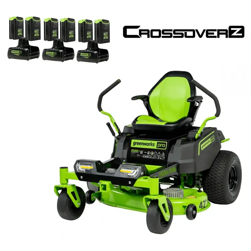 60V 42-Inch Crossover Z Zero-Turn Residential Lawn Mower – Includes Six 8.0Ah Batteries & Three Turbo Chargers