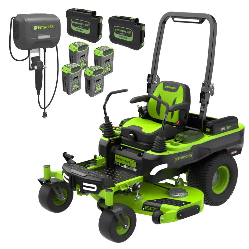 60V 60-Inch MaximusZ Zero-Turn Riding Mower – Includes Dual 20.0Ah + Quad 8.0Ah Batteries & 1.5 kW Charger