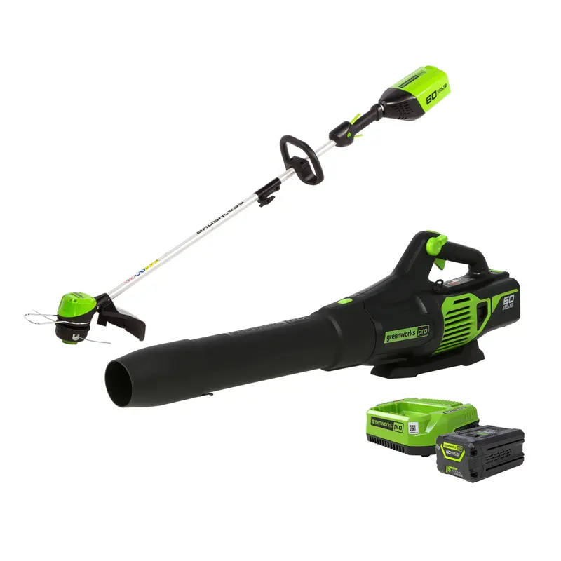 60V Dual-Purpose Combo: 13-Inch String Trimmer + 130 MPH Jet Blower — 2.5Ah Battery & Charger