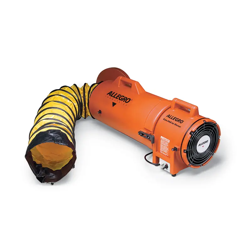8-Inch AC COM-PAX-IAL Axial Blower with Canister & 15-Foot Duct