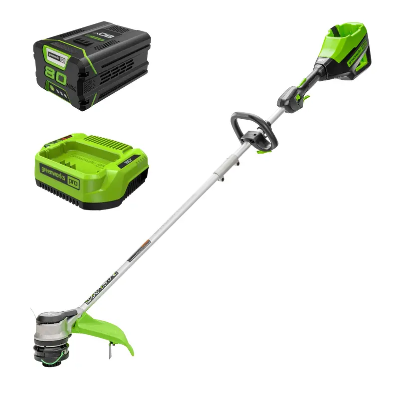 80V 16-Inch Cordless String Trimmer – .095″ Cutting Line with 2.0Ah Battery & 4A Charger