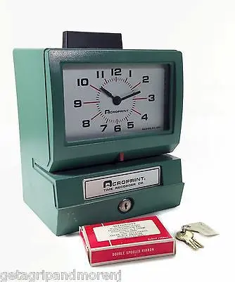 Acroprint Model 125 Analog Time Clock – Automatic Duty Print with Spare Ribbon