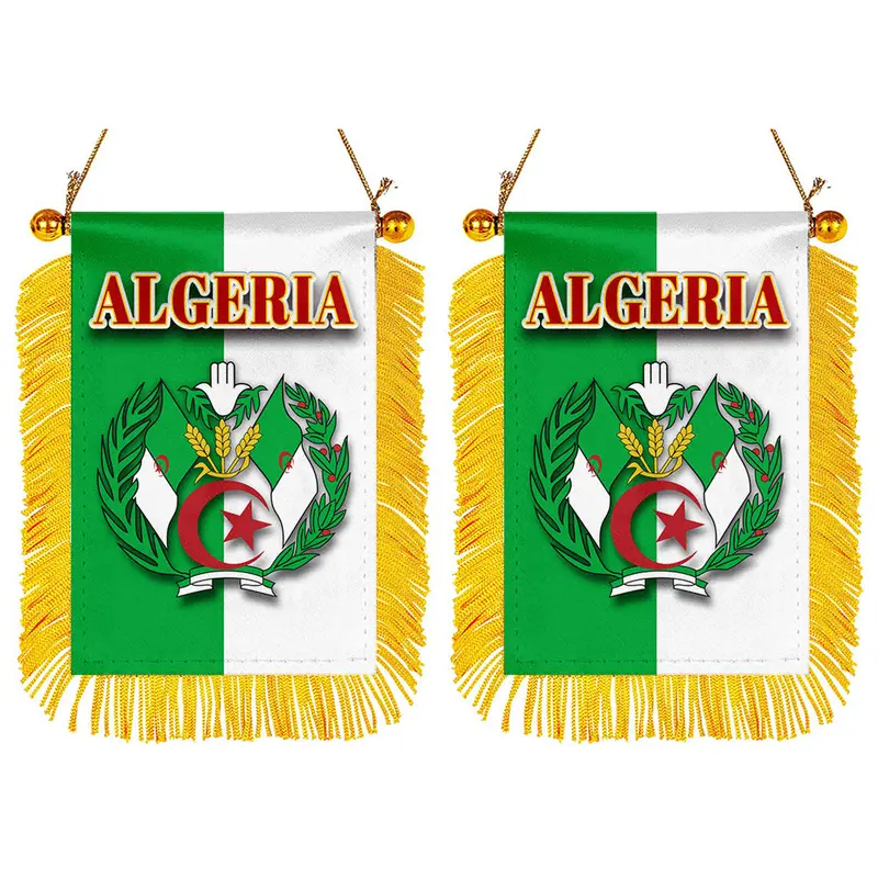 Algeria Mini Car Mirror Flag – 2-Pack Vehicle Mirror Banner
