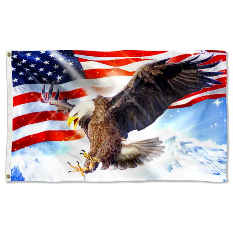 American Pride Light Sky Eagle Banner – Patriotic Sky-Blue Flag
