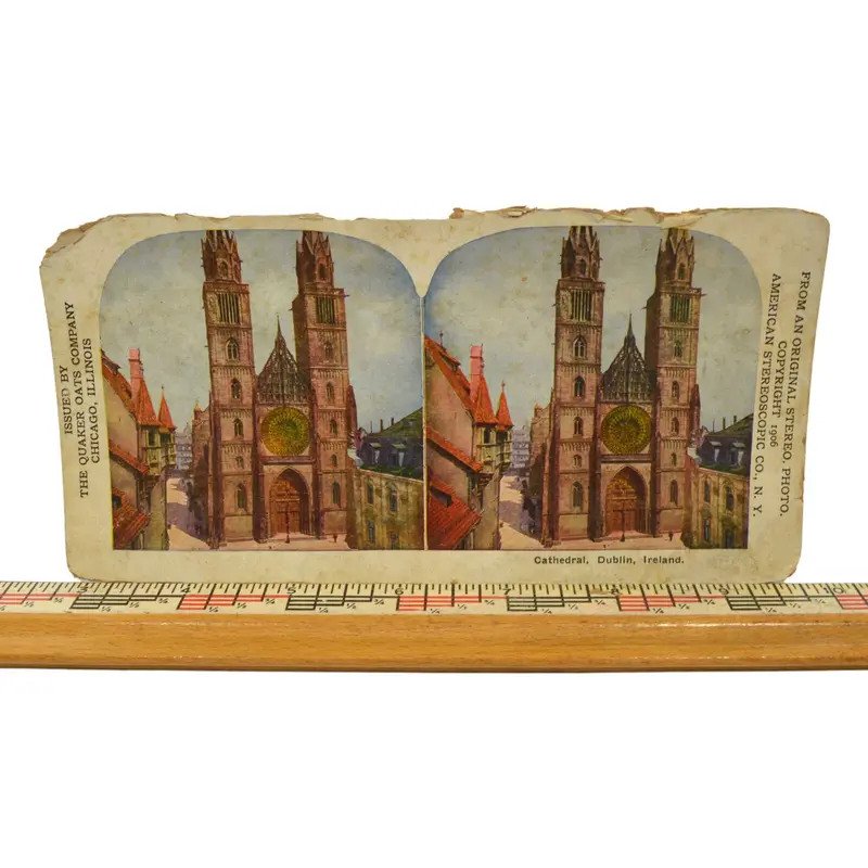 American Stereoscopic Co. Stereo View – Dublin Cathedral Scene, Circa 1906 Quaker Oats Series