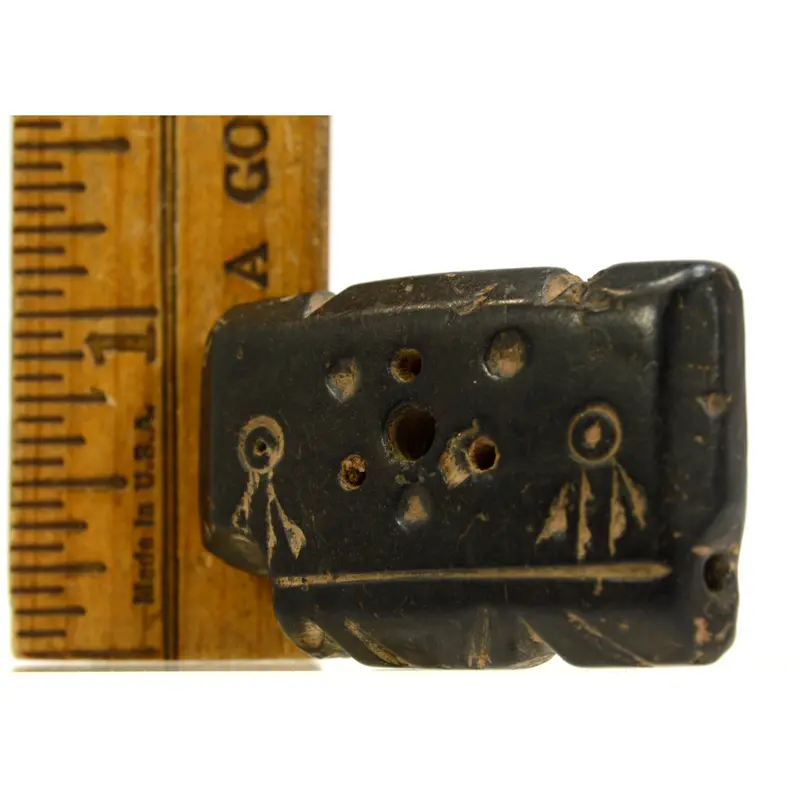 Ancient Egyptian Scarab Token or Amulet – Carved Stone Charm with Domino-Like Design