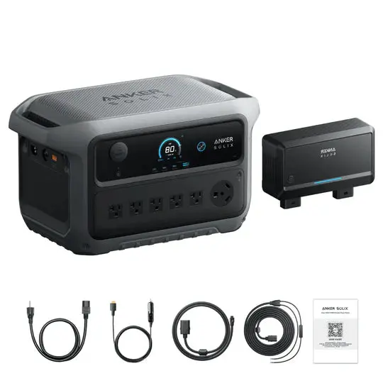 Anker SOLIX C2000 Gen 2 Portable Power Station (2048Wh) with Car Alternator Charger – B17831AF