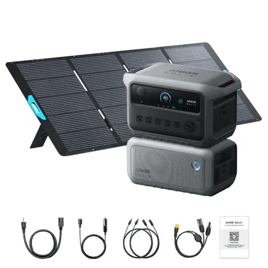 Anker SOLIX C2000 Gen 2 Portable Power Station (2048Wh) with Expansion Battery and 400W Solar Panel – B17831A6