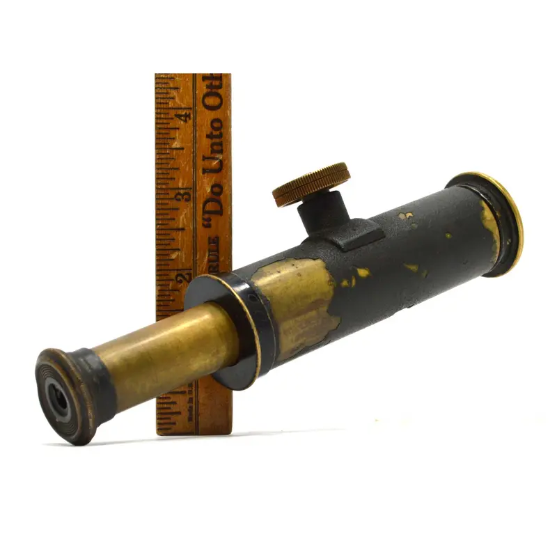 Antique 5-Inch Japanned Brass Telescope – Portable Line-of-Sight Scope for Naval or Survey Use