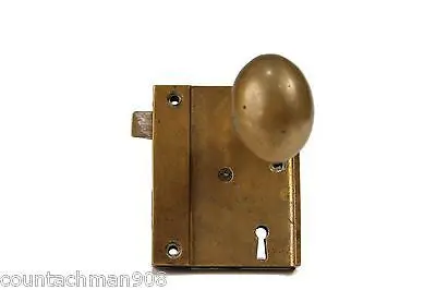 Antique Brass Nautical Door Hardware Set – Knob, Latch, Lock, and Key