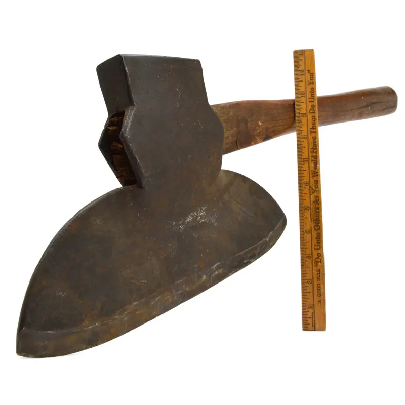 Antique Broad Axe with Michigan Pattern Blade – Partial Maker’s Mark, 13-Inch Edge with Original Handle