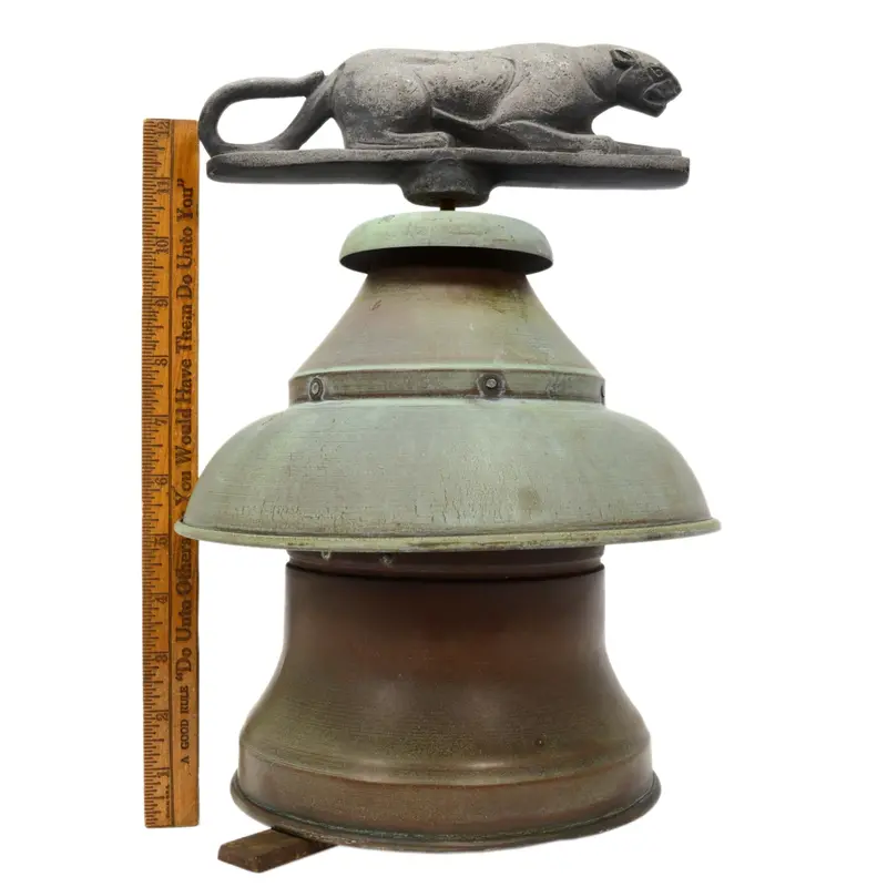 Antique Copper Cupola Topper with Aluminum Puma Finial – Barn or Roof Vent Decor