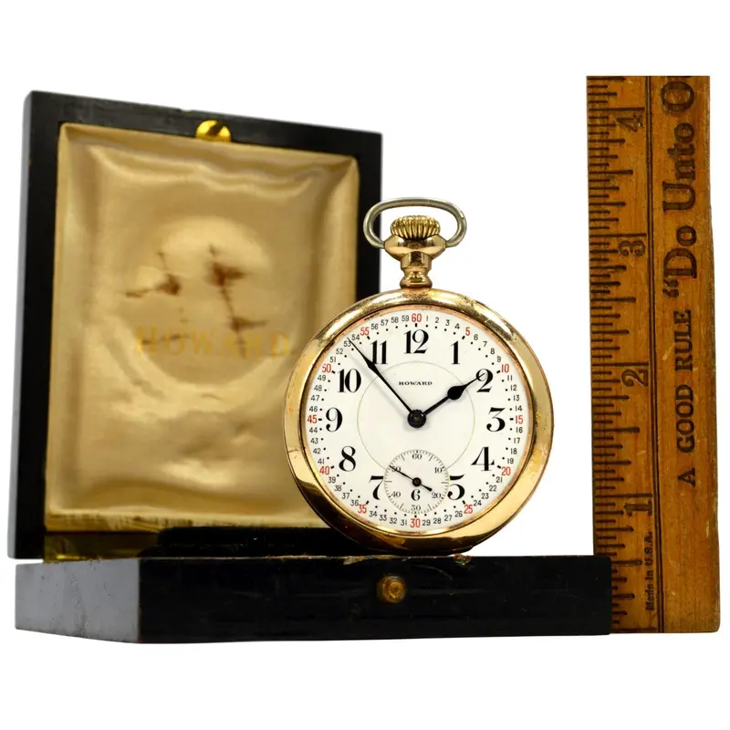 Antique E. Howard Pocket Watch – Series 10, 21-Jewel Open-Face Movement in Original Box