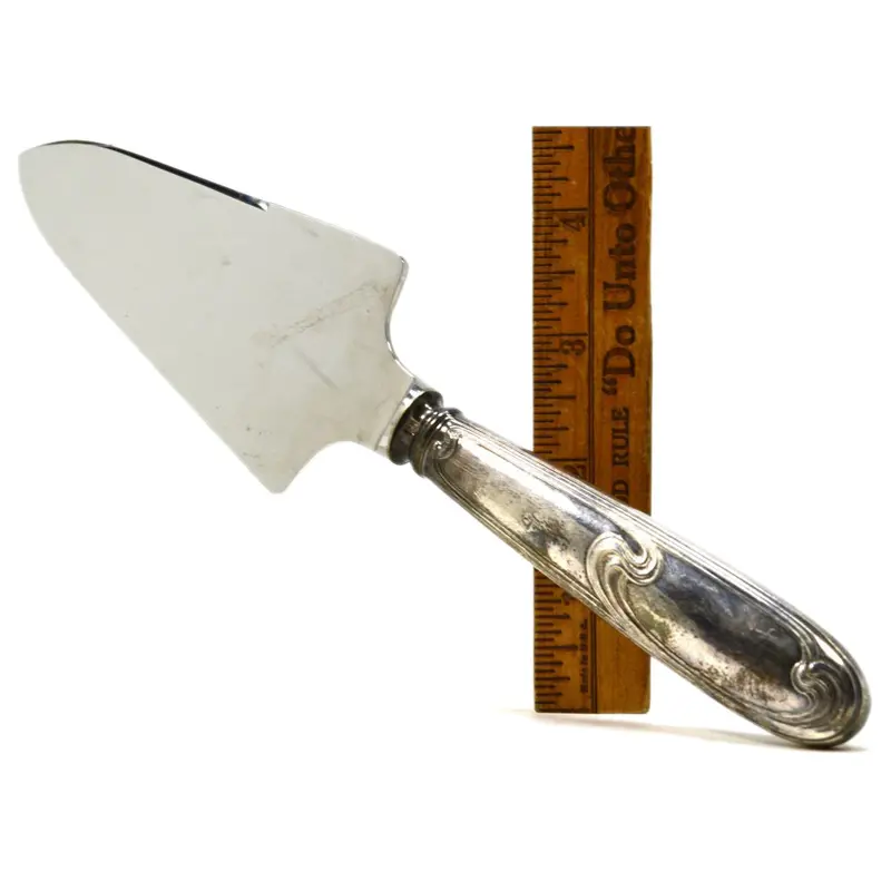Antique Ercuis Silver-Plated French Cake Knife – Wave Pattern Serving Utensil