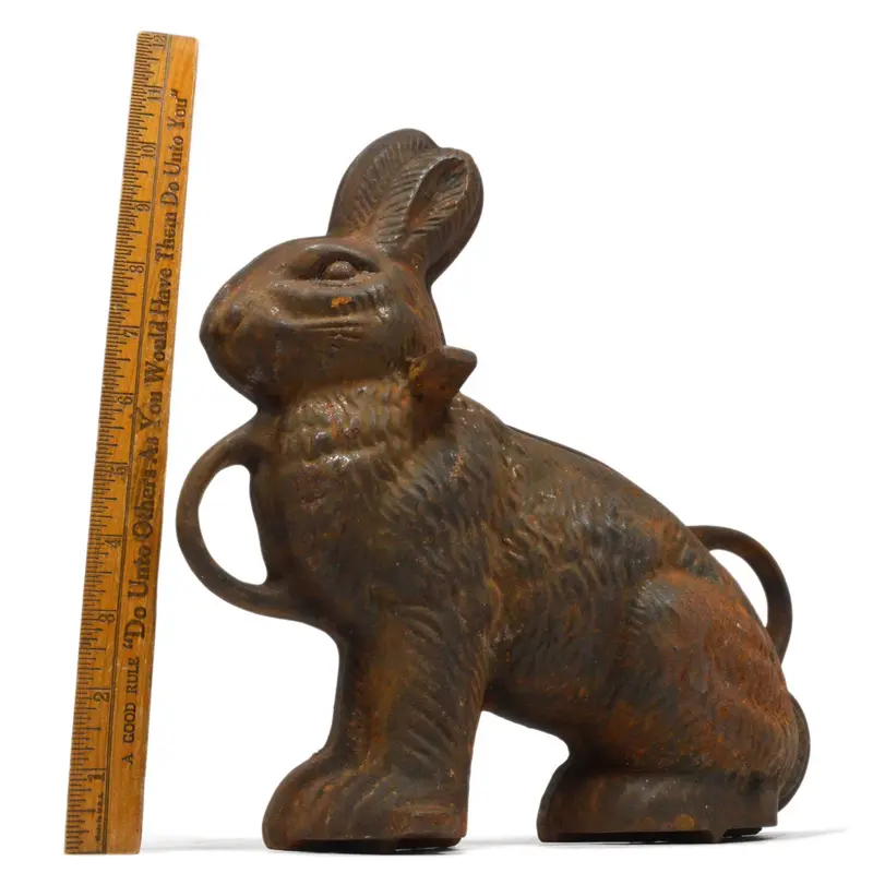 Antique Griswold Rabbit Cake Mold — Cast Iron Half-Mold (No. 863), Also Used as Doorstop