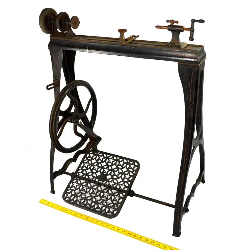 Antique Millers Falls/Goodell Companion Treadle Lathe – Foot-Operated Machinist’s Tool