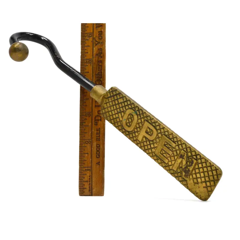 Antique Open/Closed Hanging Sign — Cast Brass and Iron Door or Fireplace Mount, Dual-Side Display