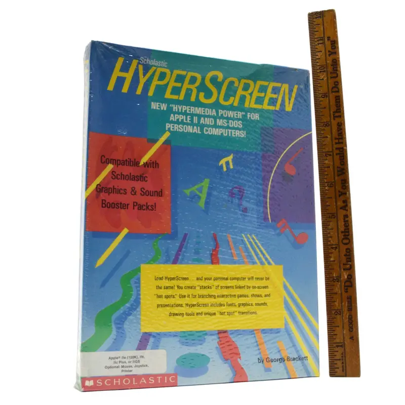 Apple IIe HyperScreen Educational Software – Factory-Sealed Scholastic Title from the 1980s