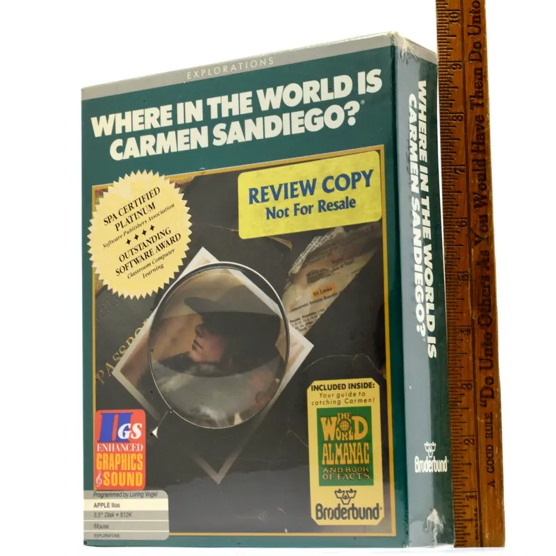 Apple IIGS Where in the World Is Carmen Sandiego? – Sealed Educational Adventure (Review Copy)