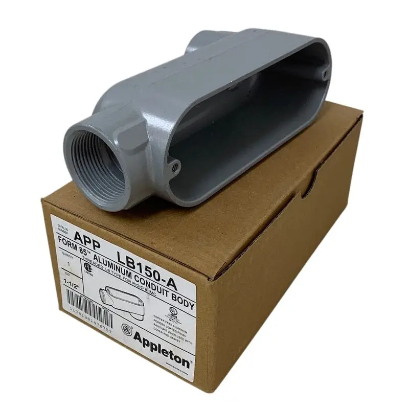 Appleton LB150-A Aluminum Conduit Body – Form 85 LB-Type, 1.5″ Threaded for Rigid Conduit