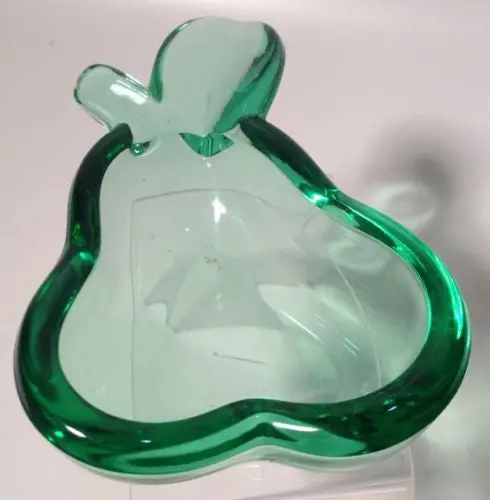 Art Deco Pear-Shaped Glass Ashtray – Vintage Trinket Dish