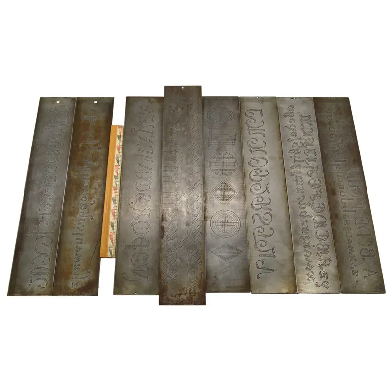 Assorted Unbranded Engraving Font Plates – Set of 8 for Pantograph or Manual Engravers