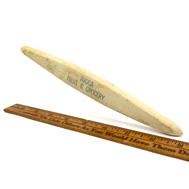 Avoca Fruit & Grocery Advertising Whetstone — Vintage Sharpening Stone Promo Item