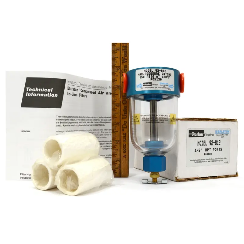 Balston Model 92-812 Compressed Air & Gas Inline Filter – New, 1/2″ NPT