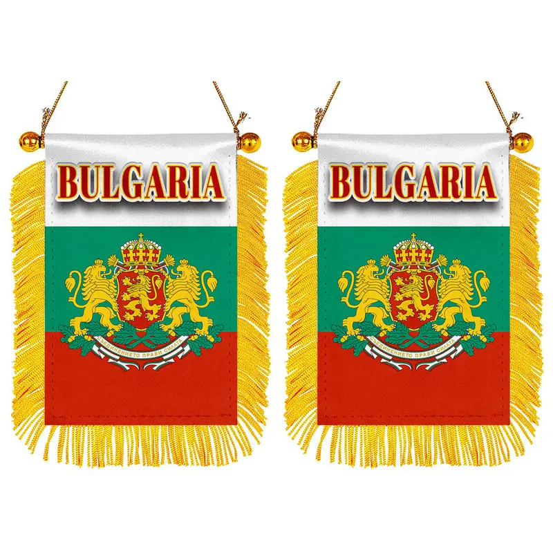 Bulgaria Mini Flag for Auto Rearview Mirror – Dual-Pack Stylish Flag Set